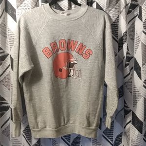 Vintage 80s Logo 7 Cleveland Browns crew neck pullover